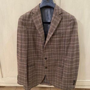 Peter Millar gray plaid wool blazer size 38R